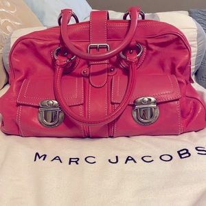 Marc Jacobs punch pink vintage leather bag .